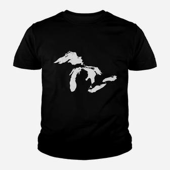 Michigan Map Great Lakes Midwest Mitten Vintage Gift Youth T-shirt | Crazezy UK