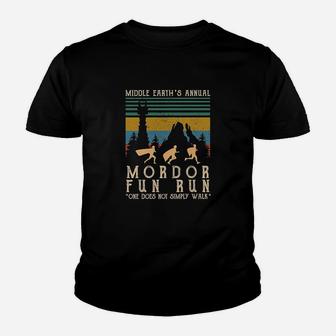 Middle Earth Annual Mordor Fun Run One Does Not Simply Walk Vintage Youth T-shirt | Crazezy AU