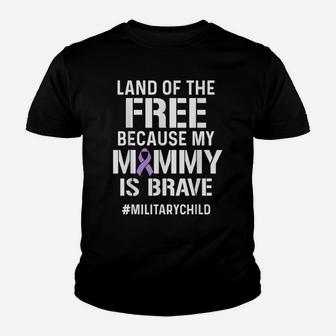 Military Child Month Purple Up Free Brave Mom Pride T Shirt Youth T-shirt | Crazezy