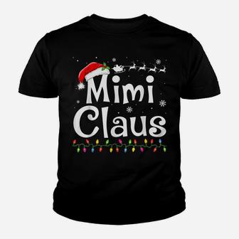 Mimi Claus Santa Grandma Funny Christmas Idea Gift Pajamas Youth T-shirt | Crazezy