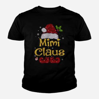 Mimi Claus Shirt Christmas Pajama Family Matching Xmas Youth T-shirt | Crazezy UK