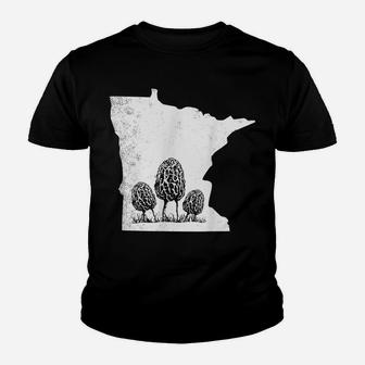 Minnesota Morel Mushroom Hunting Foraging Shrooming Hunter Youth T-shirt | Crazezy