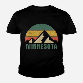 Minnesota Usa Retro Mountain Gift Youth T-shirt | Crazezy