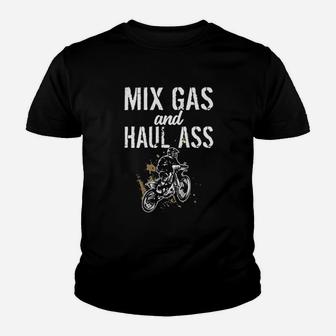 Mix Gas And Haul Mixing Gas Hauling Motocross Youth T-shirt | Crazezy UK