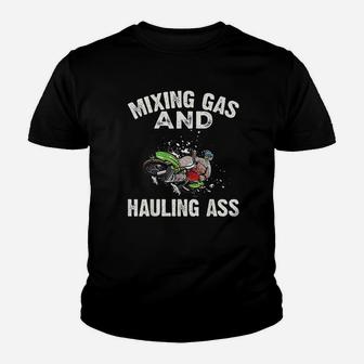 Mixing Gas And Hauling Motocross Dirt Bike Gift Youth T-shirt | Crazezy DE