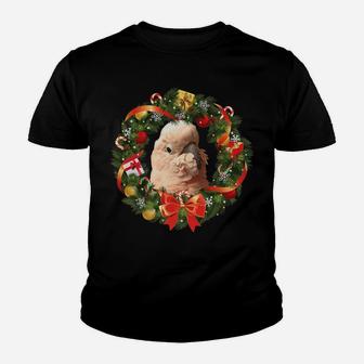 Moluccan Cockatoo Parrot Christmas Wreath Youth T-shirt | Crazezy DE