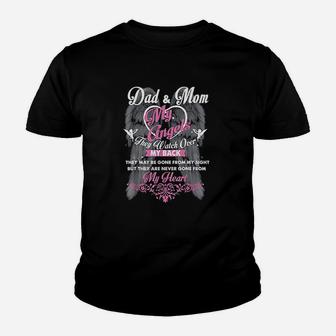Mom And Dad In Heaven Forever My Angels Memorial Of Parents Youth T-shirt | Crazezy DE