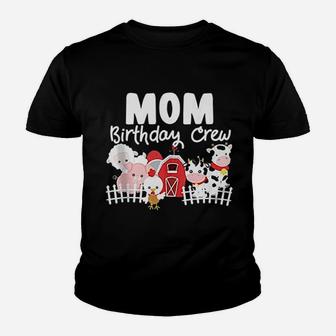 Mom Birthday Crew Farm Animals Birthday Party Youth T-shirt | Crazezy