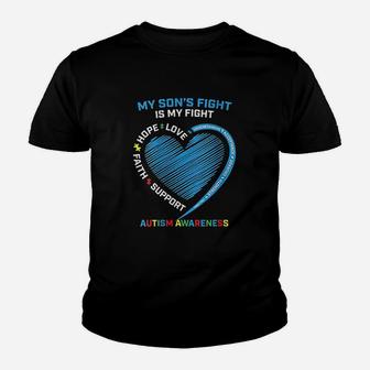 Mom Dad Heart My Sons Fight Is My Fight Youth T-shirt | Crazezy DE