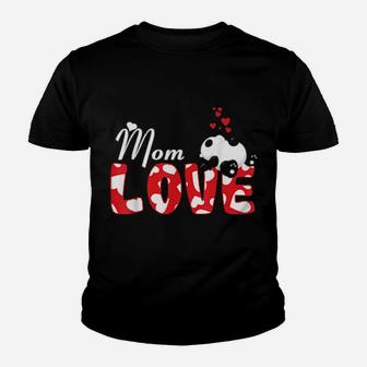 Mom Love Cute Panda Valentines Day Family Matching Love Youth T-shirt - Monsterry