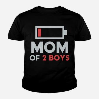 Mom Of 2 Boys Shirt Gift From Son Mothers Day Birthday Women Youth T-shirt | Crazezy UK