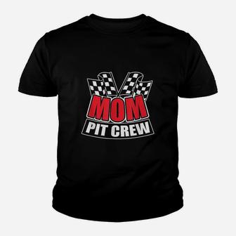 Mom Pit Crew Gift Funny Hosting Car Race Birthday Party Youth T-shirt | Crazezy AU