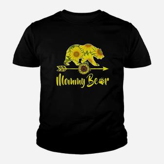Mommy Bear Sunflower Youth T-shirt | Crazezy