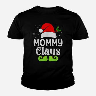 Mommy Claus Xmas Elf Pajama Christmas Matching Family Funny Youth T-shirt | Crazezy AU