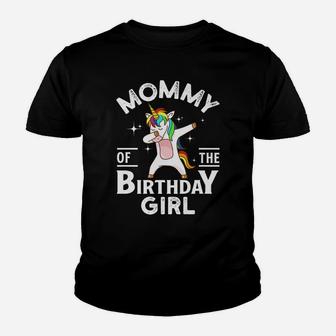Mommy Of The Birthday Girl Unicorn Youth T-shirt | Crazezy