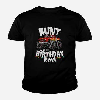 Monster Truck Aunt Of The Birthday Boy Youth T-shirt | Crazezy