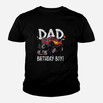 Monster Truck Party Dad Of Birthday Boy Youth T-shirt | Crazezy UK