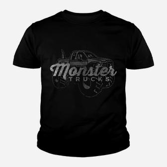 Monster Trucks Vintage Retro Big Truck Lover Youth T-shirt | Crazezy DE
