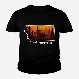Montana Nature Elk Deer Hunting Hunt Montana Mt Home State Youth T-shirt | Crazezy