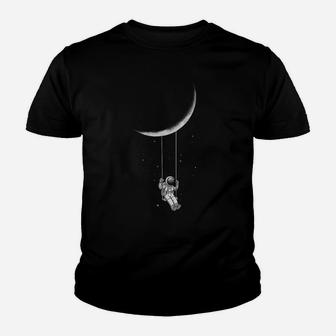 Moon Swing Astronaut Stars Space Man Funny Youth T-shirt | Crazezy UK
