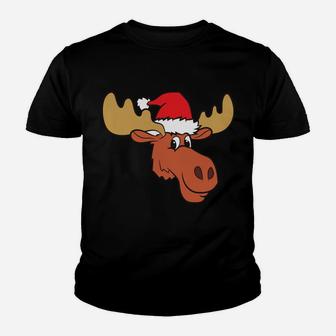 Moose Christmas Hat Moose Merry Christmoose Merry Christmas Youth T-shirt | Crazezy