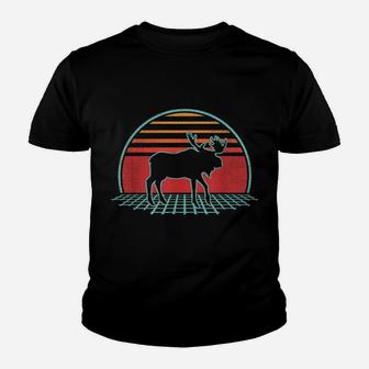 Moose Retro Vintage Elk 80S Style Animal Lover Gift Youth T-shirt | Crazezy