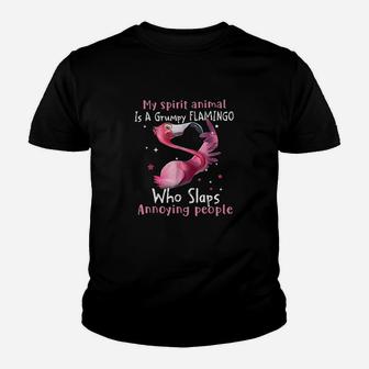 Mothers Day My Spirit Animal Is A Grumpy Flamingo Lover Youth T-shirt | Crazezy DE