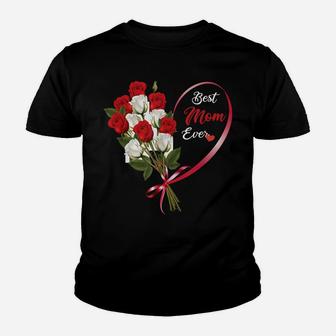 Mother's Day Roses, Best Mom Ever, Colourful Flower Design Youth T-shirt | Crazezy AU