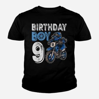 Motocross Mx 9Th Gift 9 Year Old Dirt Bike Birthday Party Youth T-shirt | Crazezy CA