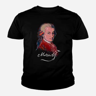 Mozart-Colorful Portrait-Music-Classical-Piano-Composor Youth T-shirt | Crazezy AU