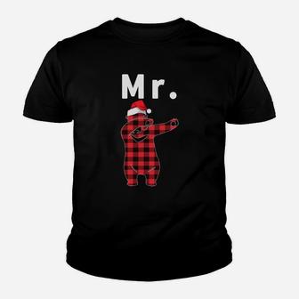 Mr Bear Christmas Sweatshirt For Couple Xmas Plaid Pajamas Youth T-shirt | Crazezy UK