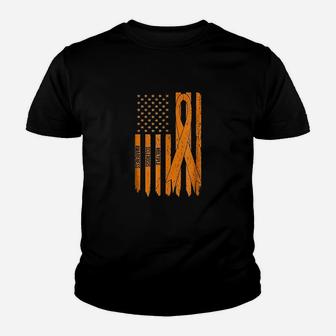Ms Awareness Gift For Men Women Ms Ribbon And Flag Youth T-shirt | Crazezy DE