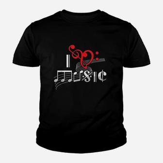 Music Lover Musician Instrumentalist Teacher I Love Music Youth T-shirt | Crazezy DE