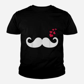 Mustache Hearts Youth T-shirt | Crazezy