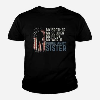 My Brother My Soldier Hero Proud Army Sister Women Youth T-shirt | Crazezy DE