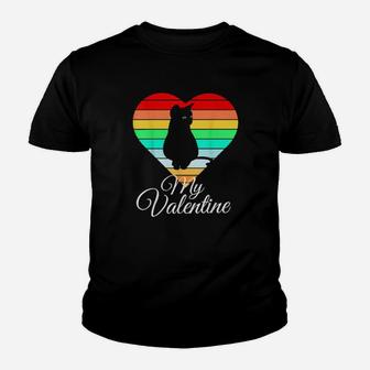 My Cat Is My Valentine Youth T-shirt - Monsterry