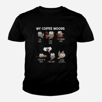 My Coffee Moods Owl Youth T-shirt | Crazezy DE