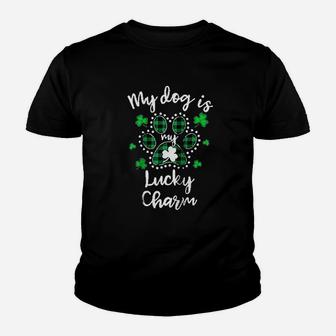 My Dog Is My Lucky Charm Shamrock St Patricks Day Youth T-shirt | Crazezy CA