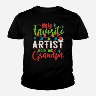 My Favorite Artist Calls Me Grandpa Xmas Light Youth T-shirt - Monsterry DE
