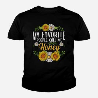 My Favorite People Call Me Honey Flower Mother Day Youth T-shirt | Crazezy