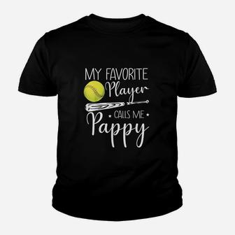 My Favorite Player Calls Me Pappy Grandpa Youth T-shirt | Crazezy