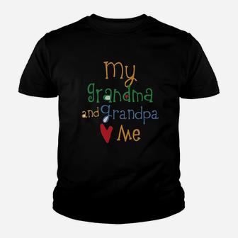 My Grandpa And Grandma Loves Me Grandparent Youth T-shirt | Crazezy AU