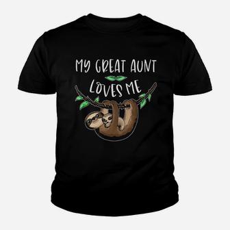 My Great Aunt Loves Me Cute Sloth And Baby Youth Youth T-shirt | Crazezy AU