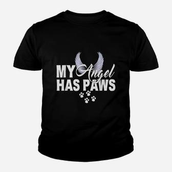 My Has Paws Love Pet Memorial Cat Dog Mom Dad Youth T-shirt | Crazezy DE