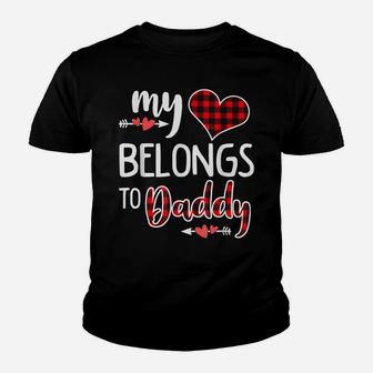 My Heart Belongs To Daddy Heart Valentines Day Gift Boy Girl Youth T-shirt | Crazezy DE