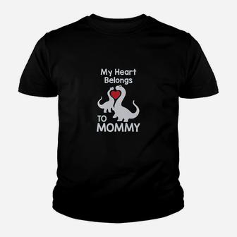 My Heart Belongs To Mommy Cute Trex Love Mothers Day Kids Youth T-shirt | Crazezy DE