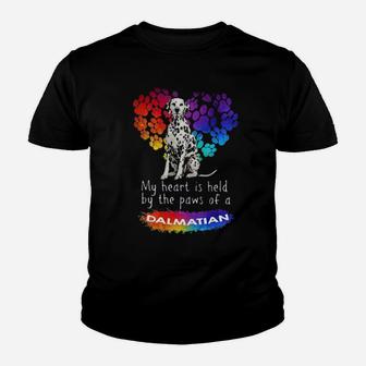 My Heart Is Held By The Paws Of A Dalmatian Youth T-shirt - Monsterry DE