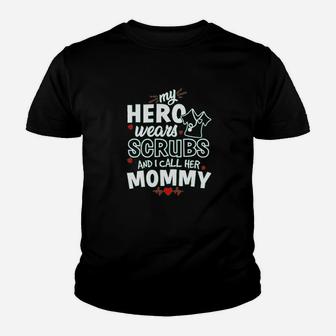 My Hero Wears And I Call Her Mommy Cute Baby Youth T-shirt | Crazezy