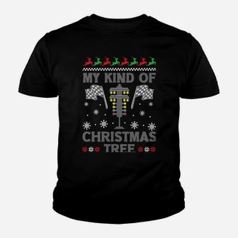 My Kind Of Christmas Tree Gifts Racing Car Driver Ugly Xmas Sweatshirt Youth T-shirt | Crazezy UK