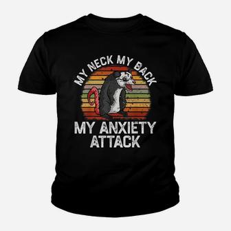 My Neck My Back My Anxiety Attack Opossum Sunset Vintage Youth T-shirt | Crazezy CA